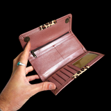 Genuine Leather & Cow Hair Purse - Rose Cheetah