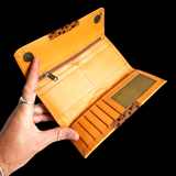 Genuine Leather & Cow Hair Purse - Tan Leopard Print