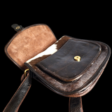 Genuine Leather & Cow Hair Rounded Handbag - Chocolate Brown