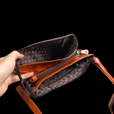 Genuine Leather & Cow Hair Shoulder Bag - Tan & Hair