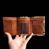 Genuine Leather & Cow Hair Wallet - Brown Leopard