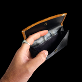 Genuine Leather & Cow Hair Wallet - Deer Print Black