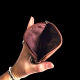 Genuine Leather & Cow Hair Zip Purse / Wallet - Brown