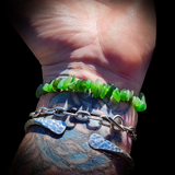 Nephrite Jade / Greenstone Chip Elastic Bracelet