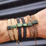 Greenstone Macrame Cube Bracelets