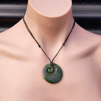 Natural Greenstone Koru Pendant Necklace