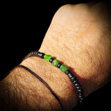 Nephrite Jade / Greenstone & Black Coconut Wood Bracelet
