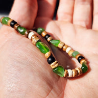 Greenstone & Mixed Coconut Elastic Bracelet