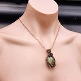 Handmade Copper & Natural Labradorite Wire Wrap Necklace