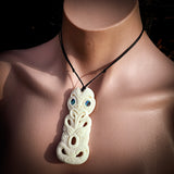 Hei Tiki Bone Carving Pendant Necklace - NZ Maori Inspired