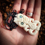 Hei Tiki Bone Carving Pendant Necklace - NZ Maori Inspired