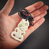 Hei Tiki Bone Carving Pendant Necklace