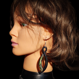 Infinity Twist Black Bone Carving Earrings