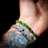 Irregular Shaped Nephrite Jade / Greenstone Elastic Bracelet