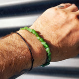 Irregular Shaped Greenstone Elastic Bracelet