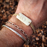 Koru Bone Carving Macrame Bracelet