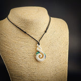 Koru Twist Bone Carving Pendant Necklace