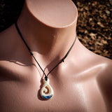 Koru Twist Bone Carving Pendant Necklace - NZ Maori Inspired