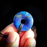 Natural Lapis Lazuli Donut Pendant Necklace