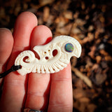 Manaia Koru Hook Bone Carving Pendant Necklace - NZ Maori Inspired