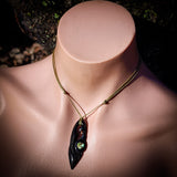 Manaia Spear Black Bone Carving Pendant Necklace - NZ Maori Inspired