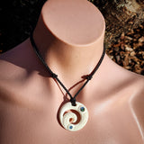 Closed Koru Bone Carving Pendant Necklace - NZ Maori Inspired