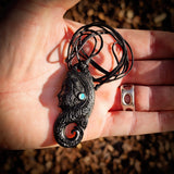 Wahine Toa Black Bone Carving Pendant Necklace - NZ Maori Inspired