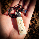 Manaia Toki Bone Carving Pendant Necklace - NZ Maori Inspired