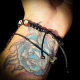 Mosaic Baltic Amber Black Macrame Bracelet