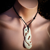 Manaia Hook Bone Carving Pendant Necklace - NZ Maori Inspired
