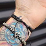 Natural Amethyst Cube Black Macrame Bracelet
