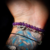 6mm Natural Amethyst Elastic Bracelet