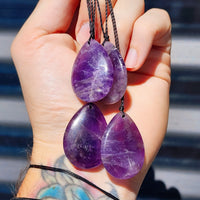 Natural Amethyst Waterdrop Pendant Necklace