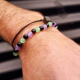 Adults Bracelet - Polished Cherry & Pastel Chalcedony