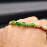 Greenstone & Brown Coconut Wood Bracelet