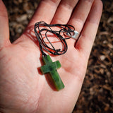 Natural Jade Cross Pendant Necklace (N1195)