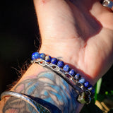 Natural Lapis Lazuli Elastic Bead Bracelet