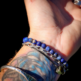 Natural Lapis Lazuli Elastic Bead Bracelet