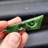 Natural Greenstone Koru Drop Hanging Earrings