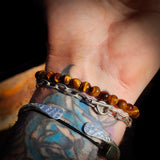 6mm Natural Tigers Eye Elastic Bracelet