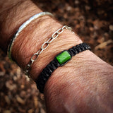 Natural Jade Cylinder Macrame Bracelet