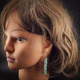 Paua Rectangle Carving Earrings