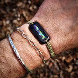 Paua & Black Bone Carving Macrame Bracelet