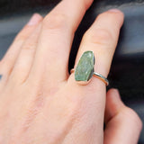 Rustic Handmade Sterling Silver & Raw Aquamarine Irregular Ring