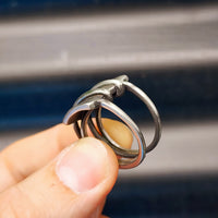 Size V1/2, T1/2 - Solid Stainless Steel Rustic Handmade Viking Inspired Irregular Ring