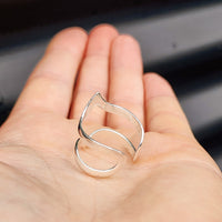 Adjustable Handmade Solid Sterling Silver Double Arrow Ring