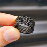 Size Y, T - Solid Black Stainless Steel Mesh Ring