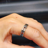 Size Y, T - Stainless Steel Bones Band Ring