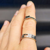 2pcs Couple Matching Rings Stainless Steel Love Band Rings