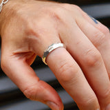 (Y) Solid 925 Sterling Silver Diamond Cut Band Ring